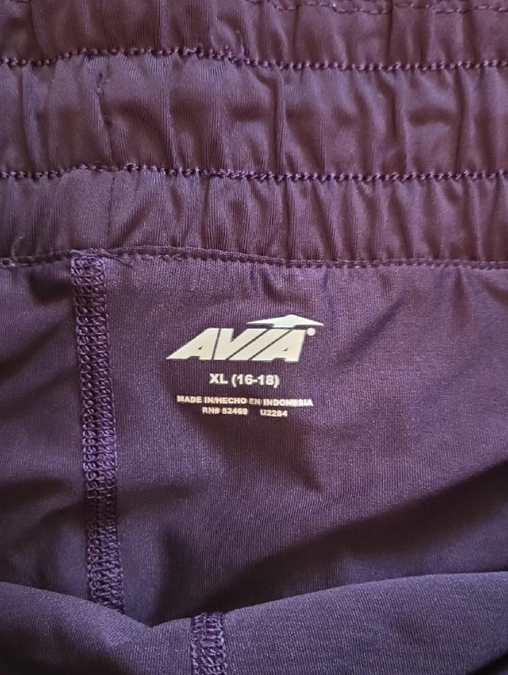 Avia Deep Plum Workout Shorts with Elastic Waistband